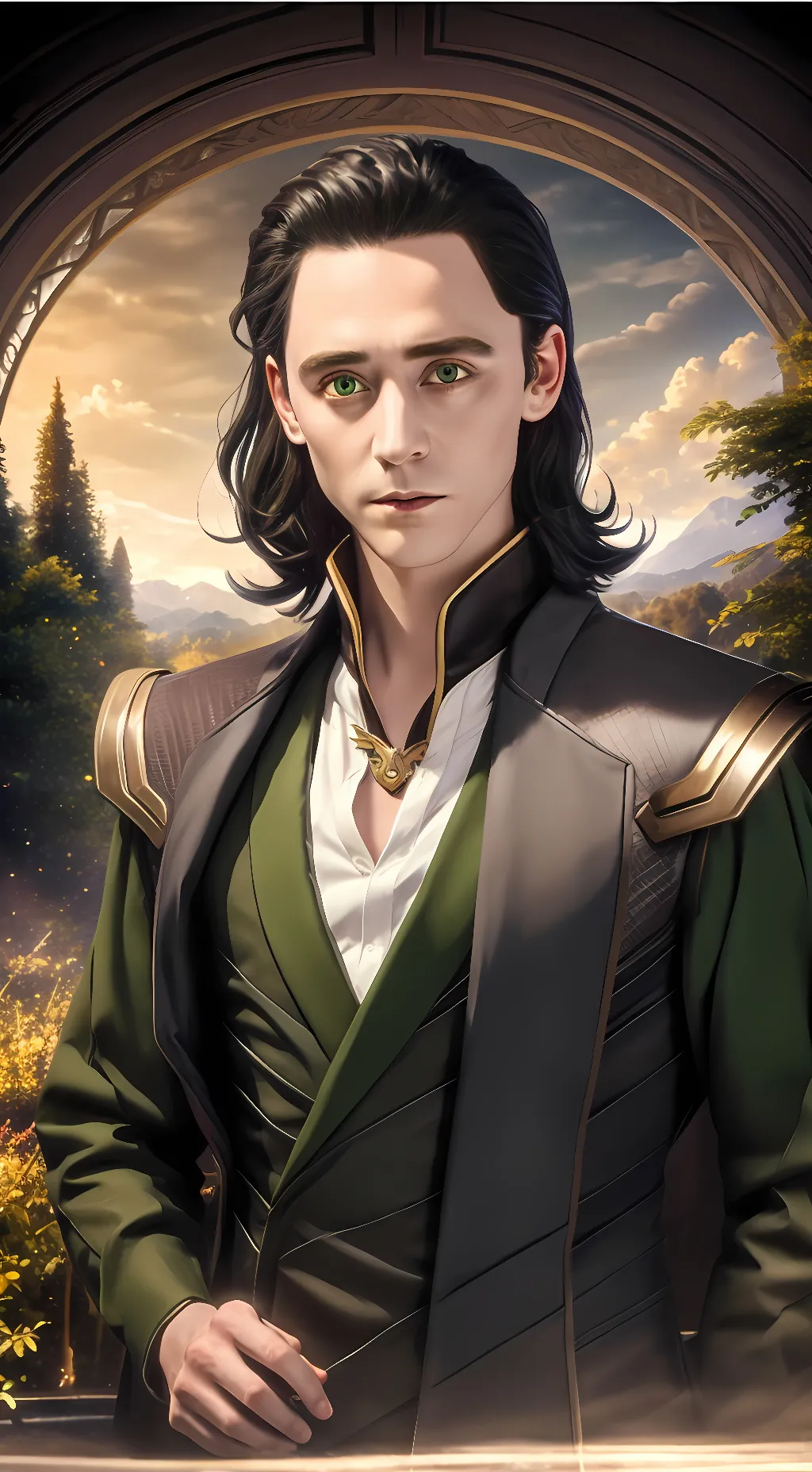 ai character: Loki  background