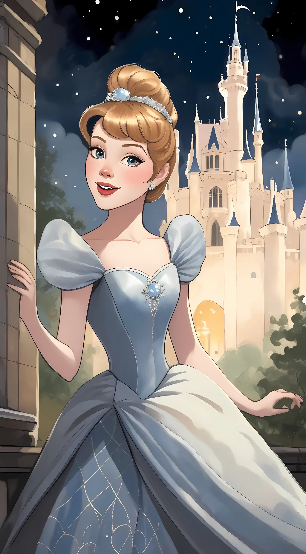 ai character: Cinderella  background