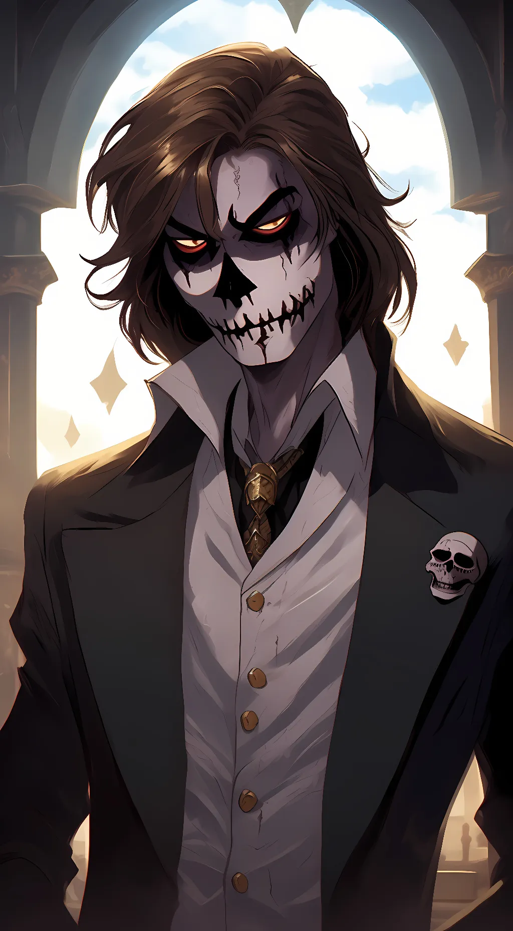 ai character: undead Michael. A background