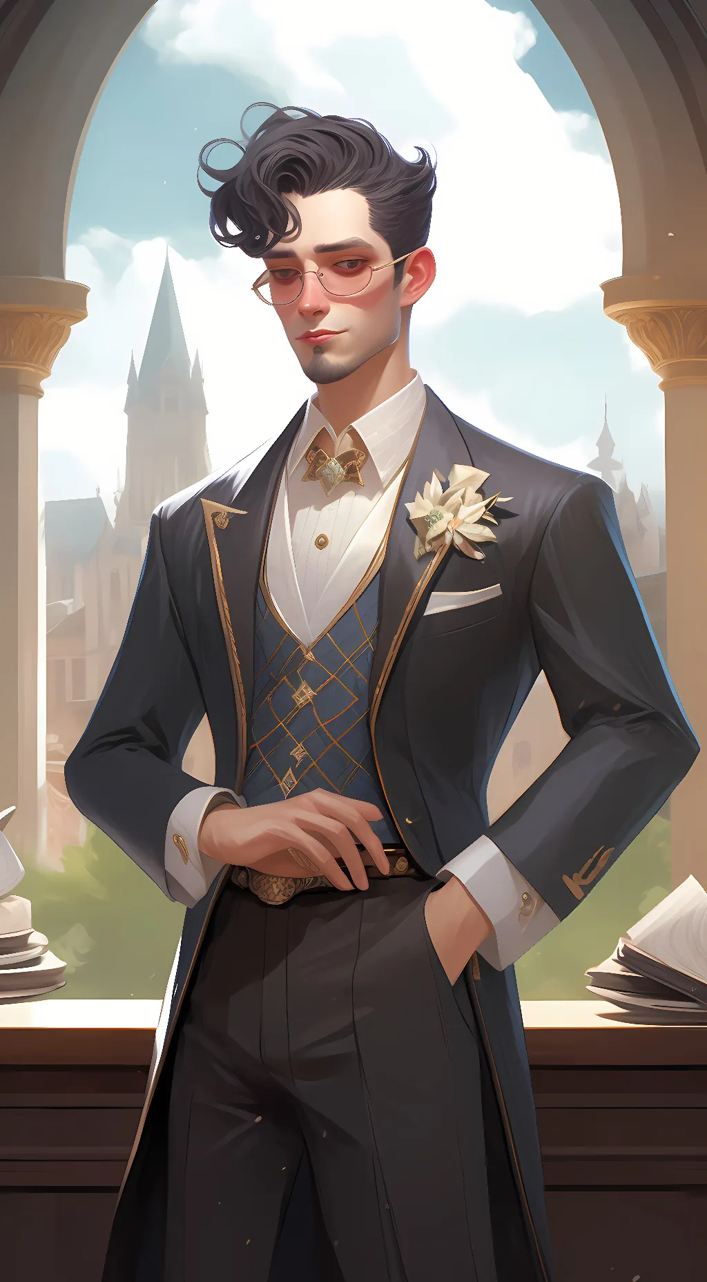 ai character: macaliph j fipps background