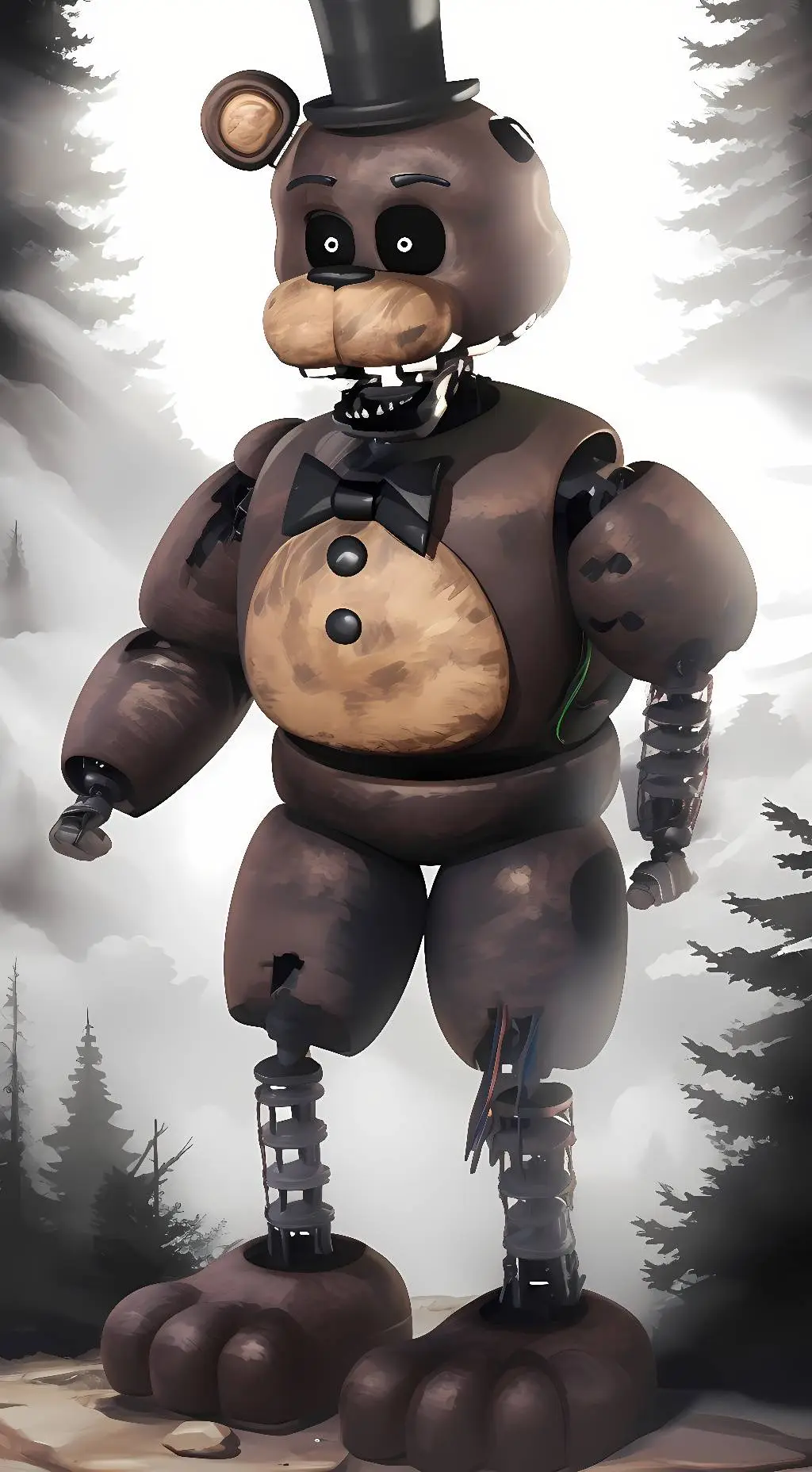 ai character: Ignited Freddy  background