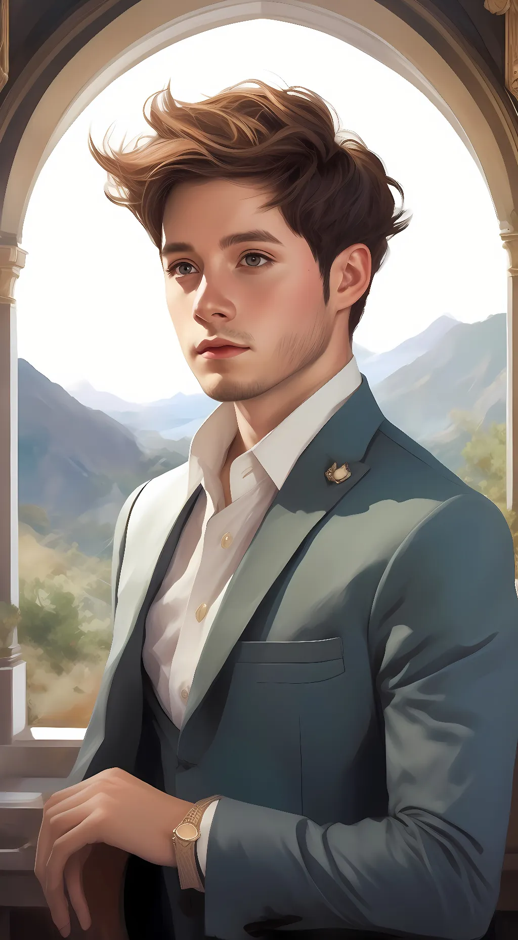 ai character: Niall Horan  background