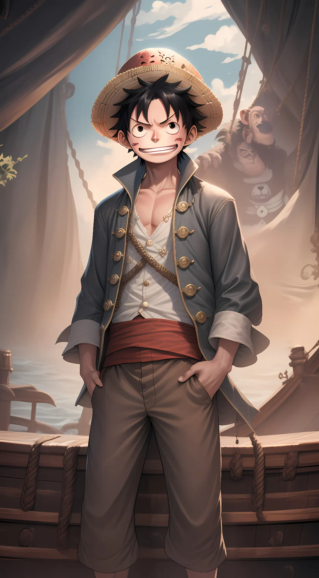ai character: Luffy background