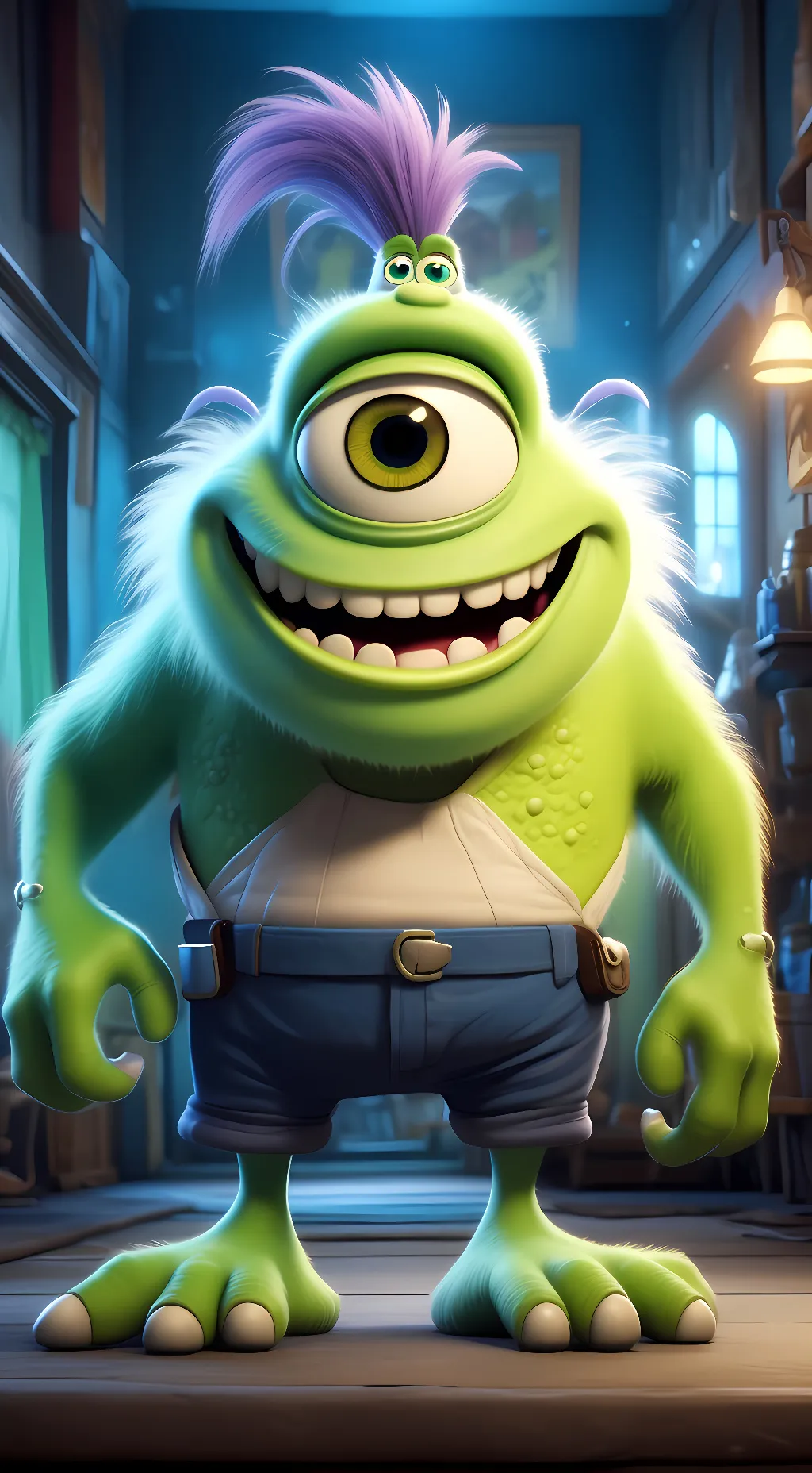 ai character: Mike Wazowski background