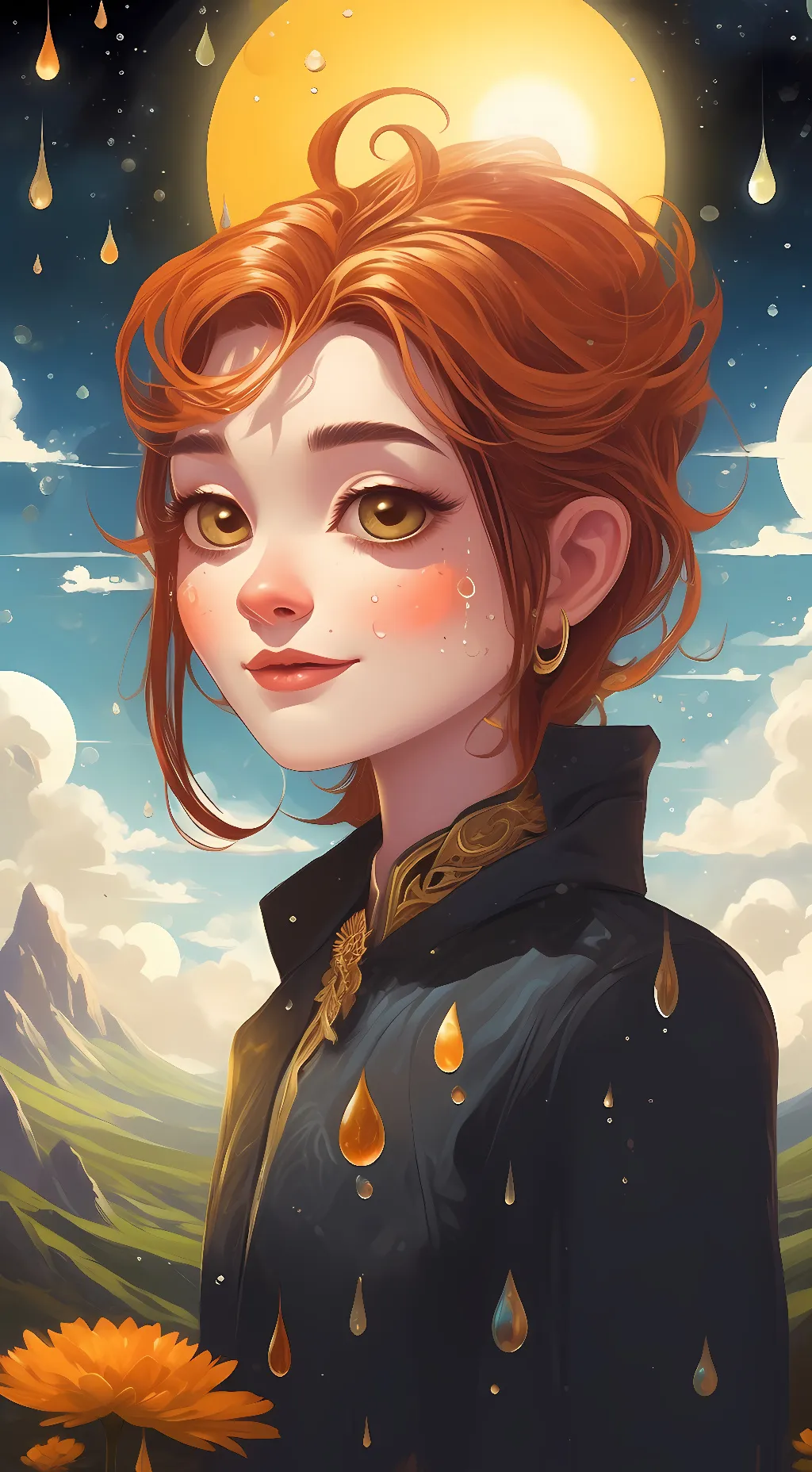 ai character: Sun drop background