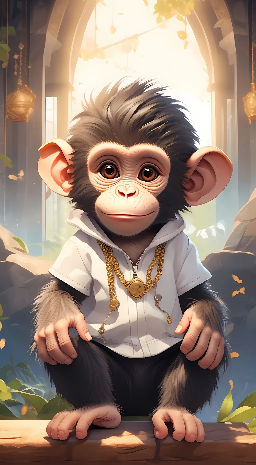 ai character: monkey background