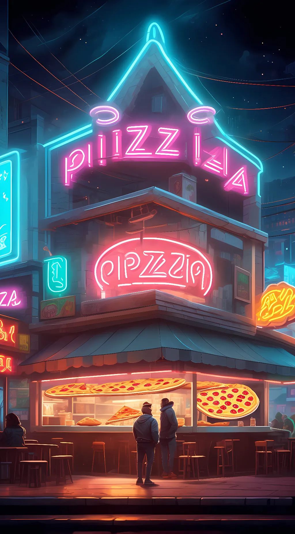 ai character: maga pizza plex background