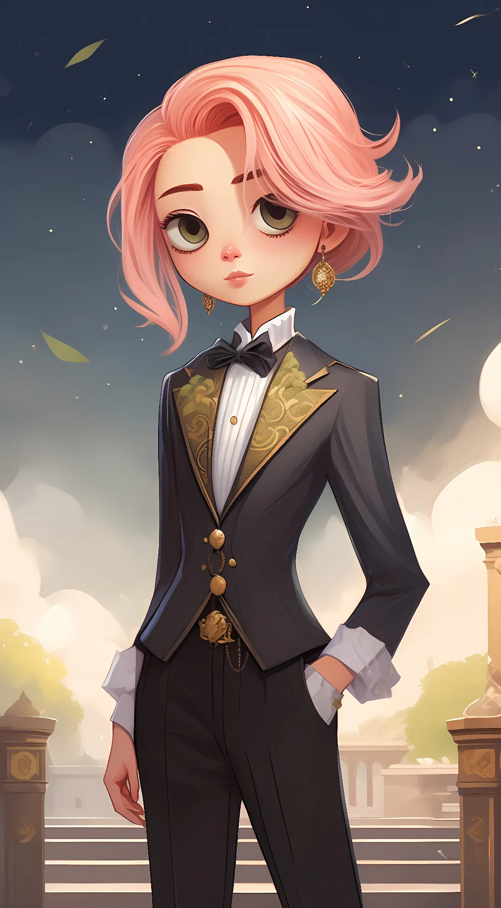 ai character: Nice girl cool background