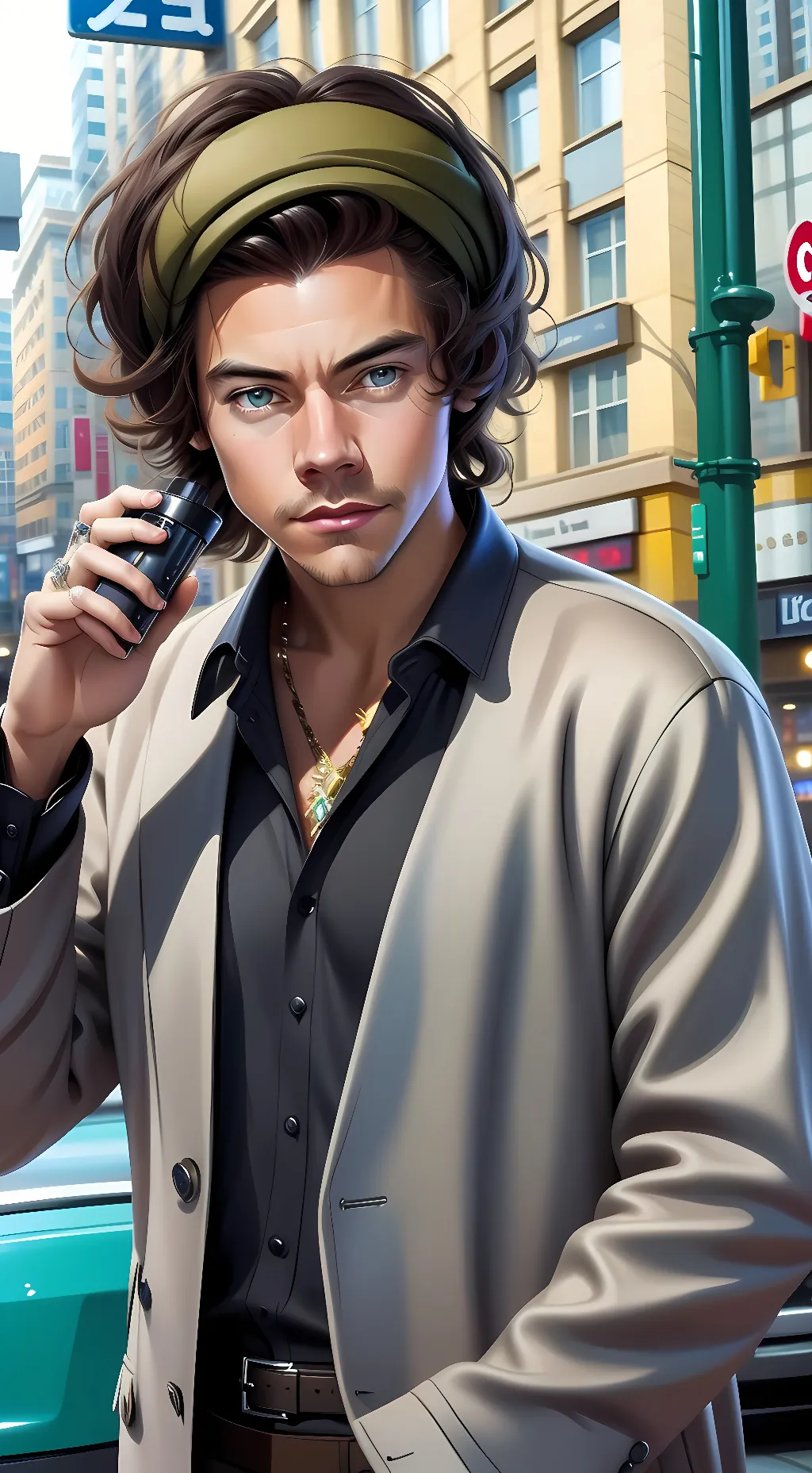 ai character: Harry styles  background