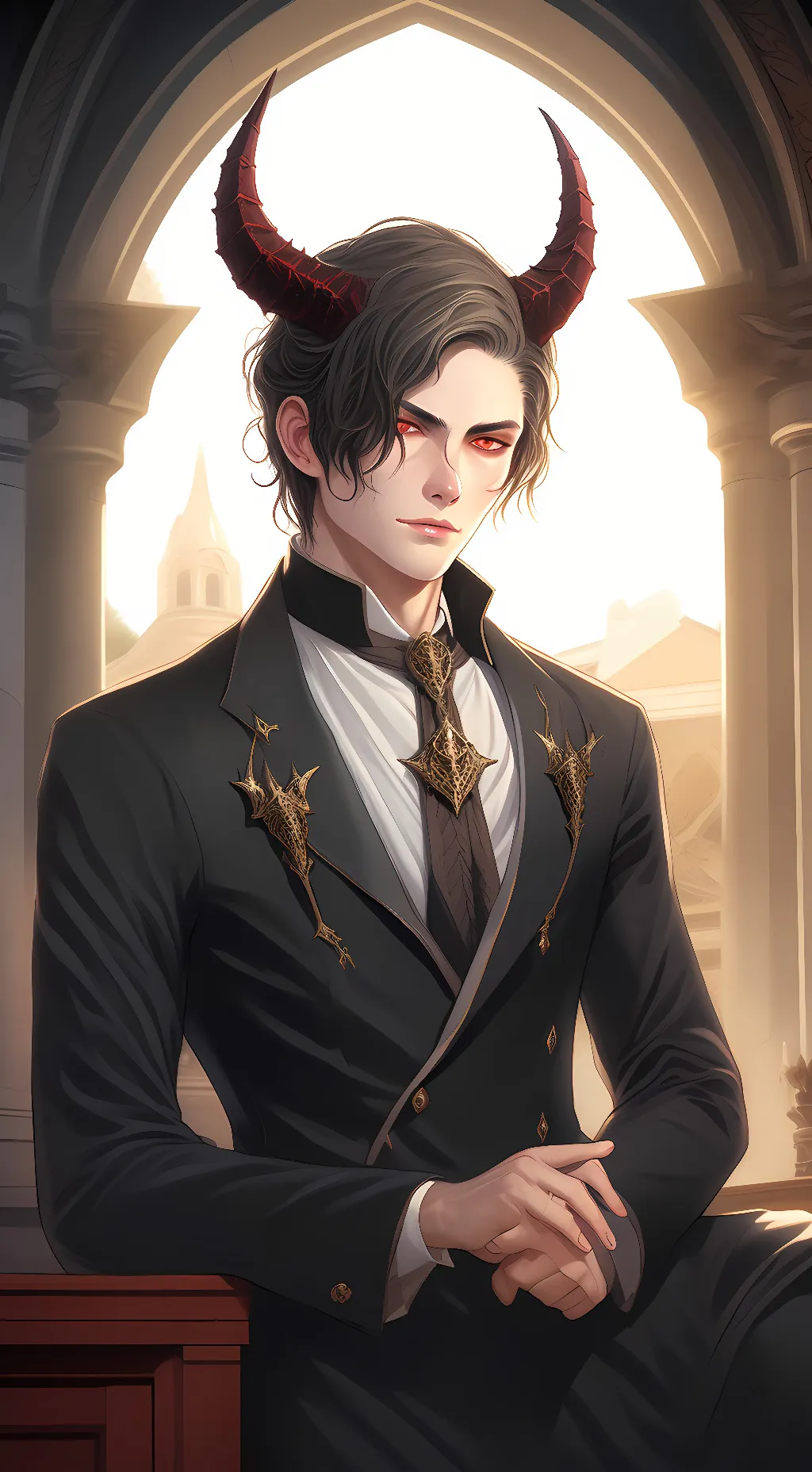 ai character: Lucifer (Obey Me) background