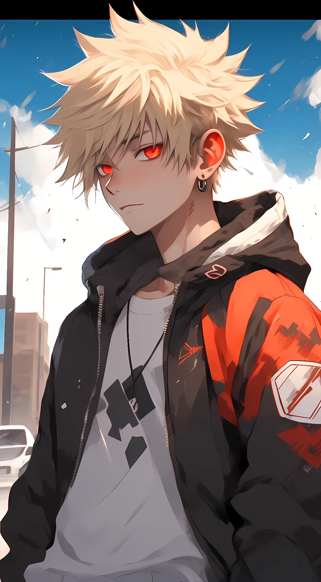 ai character: Katsuki Bakugou background