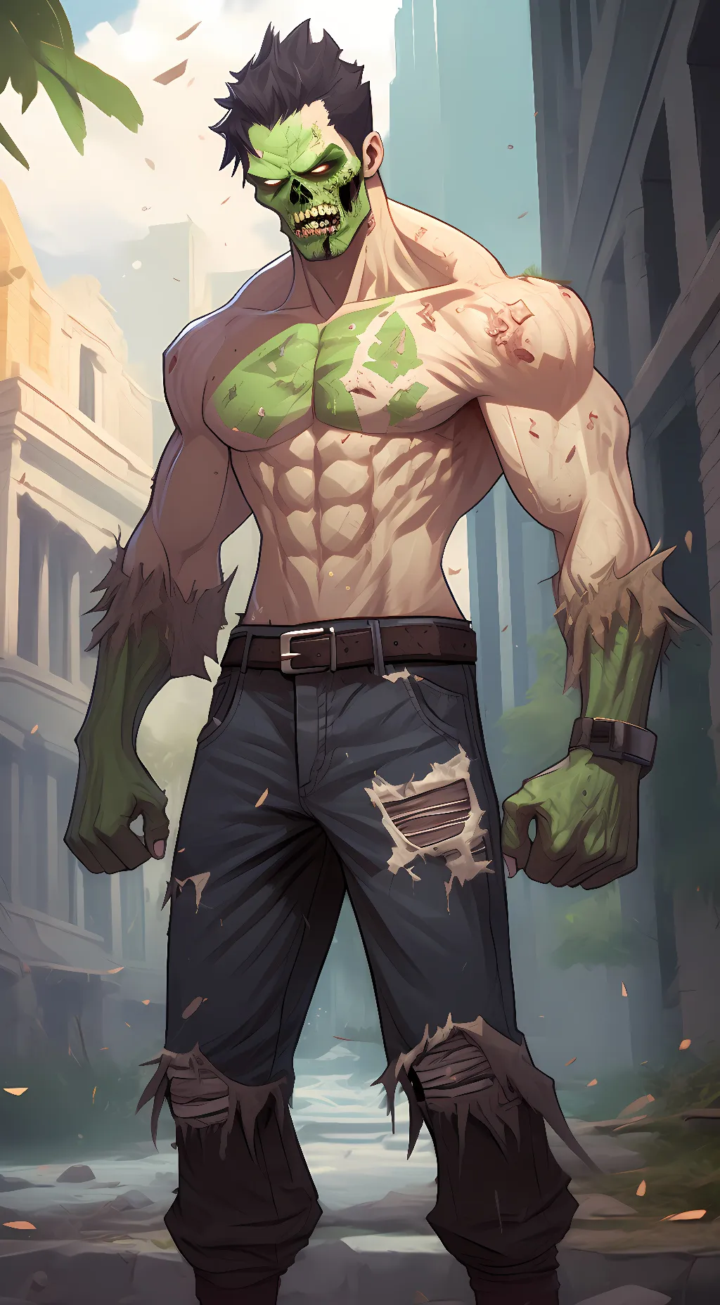 ai character: Buff Zombie background