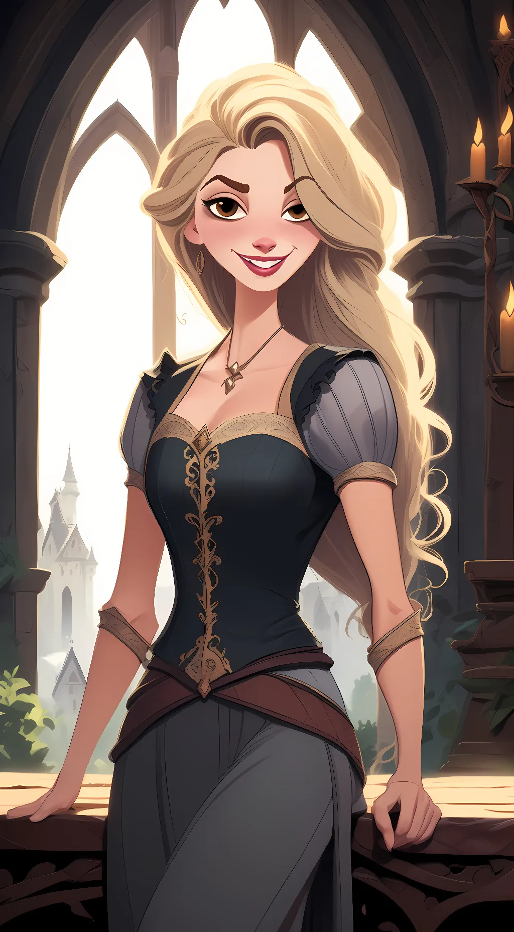 ai character: Evil Rapunzel background