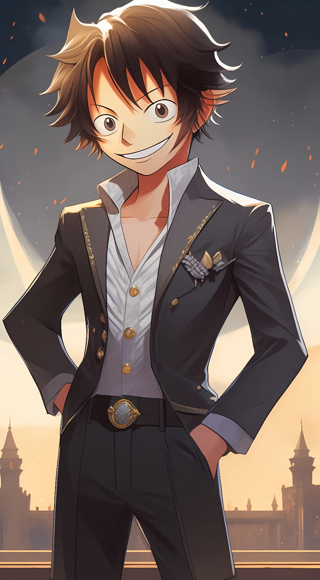 ai character: monkey D. Luffy  background