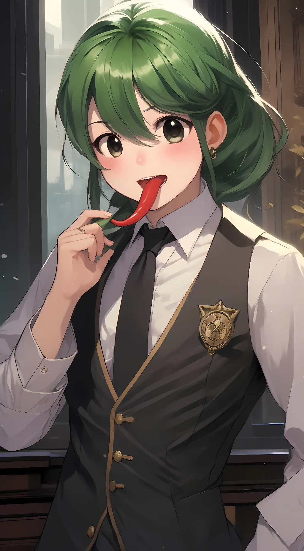 ai character: Tsuyu Asui background