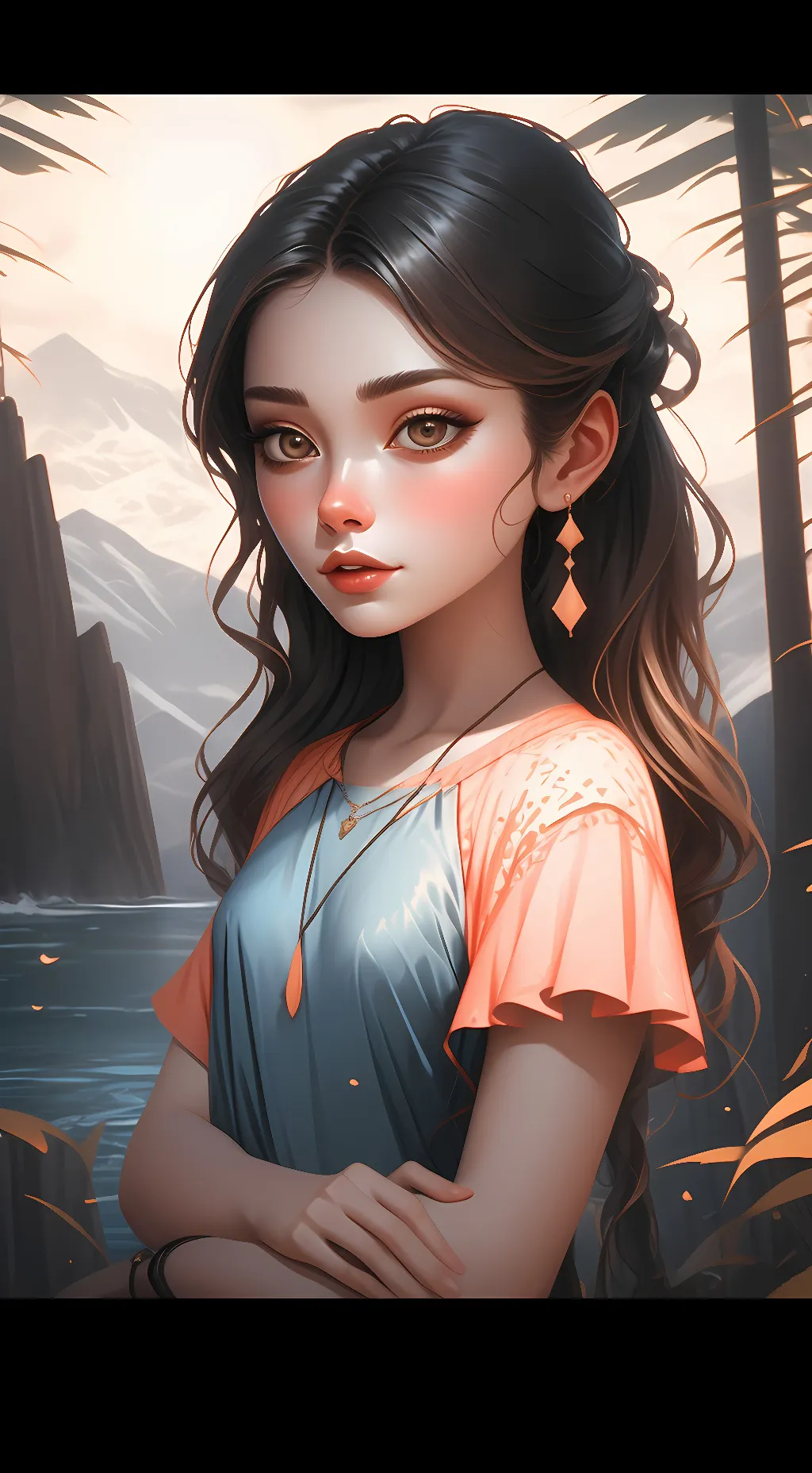 ai character: snow bunny  background
