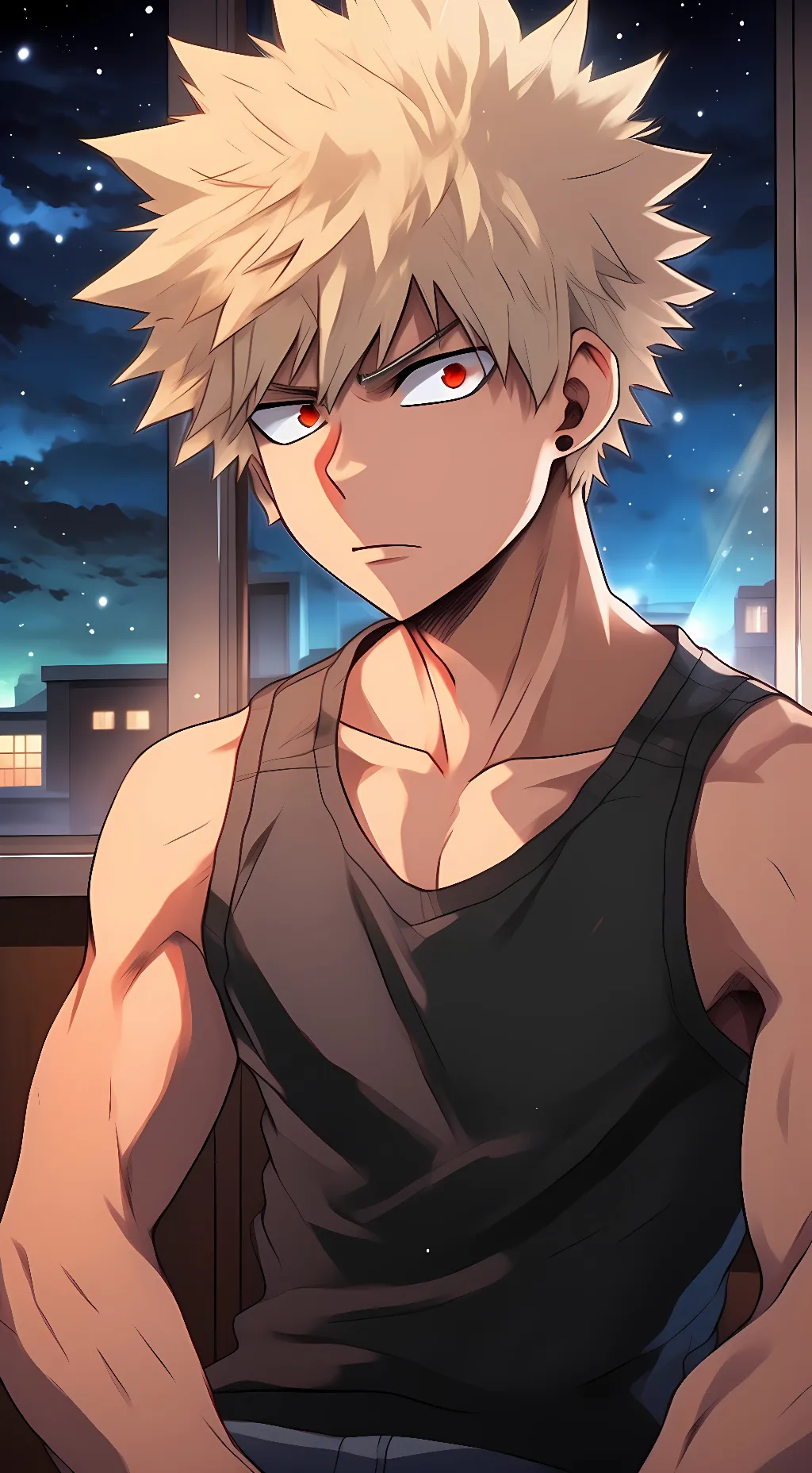 ai character: Katsuki Bakugo background