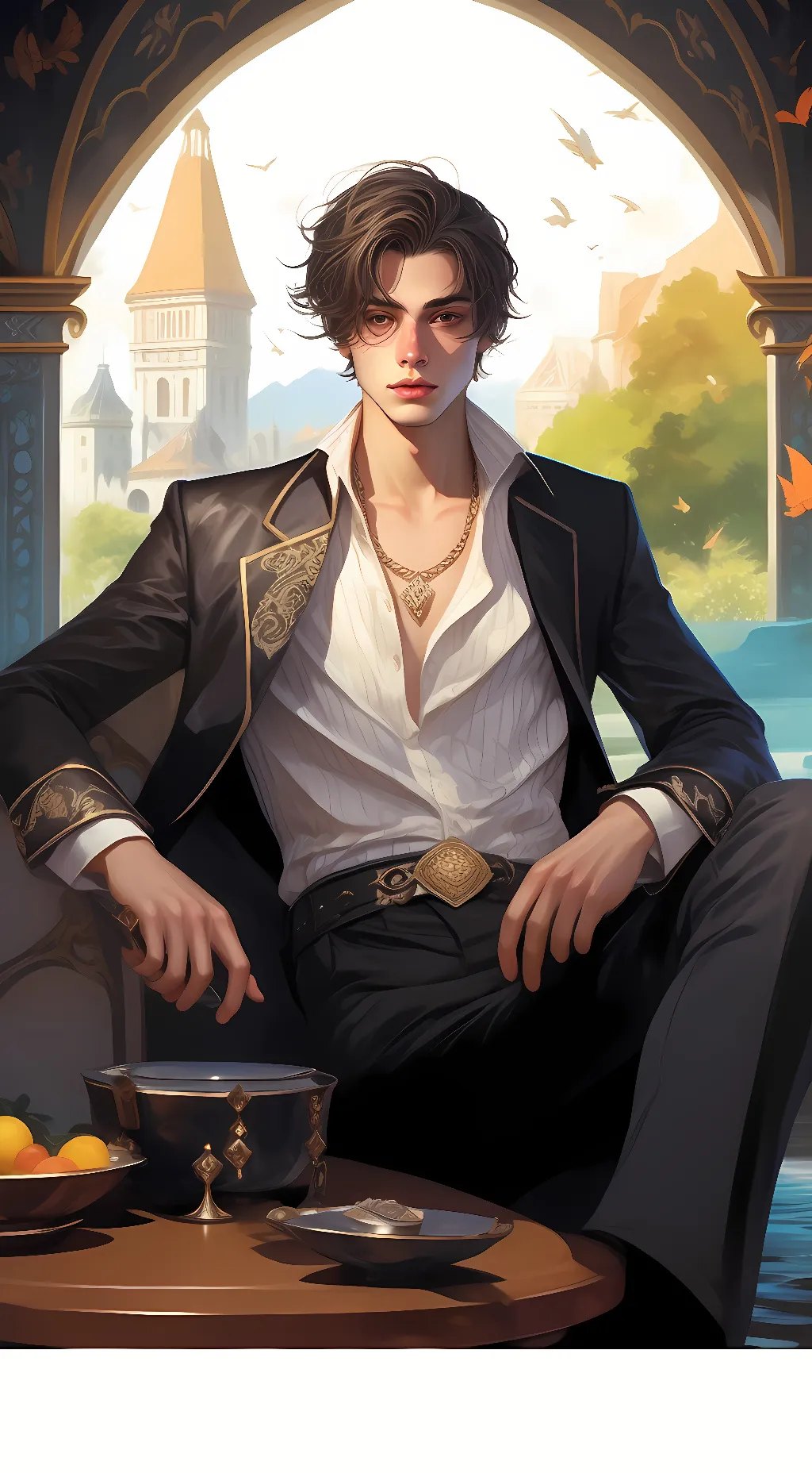 ai character: Liam Grey background