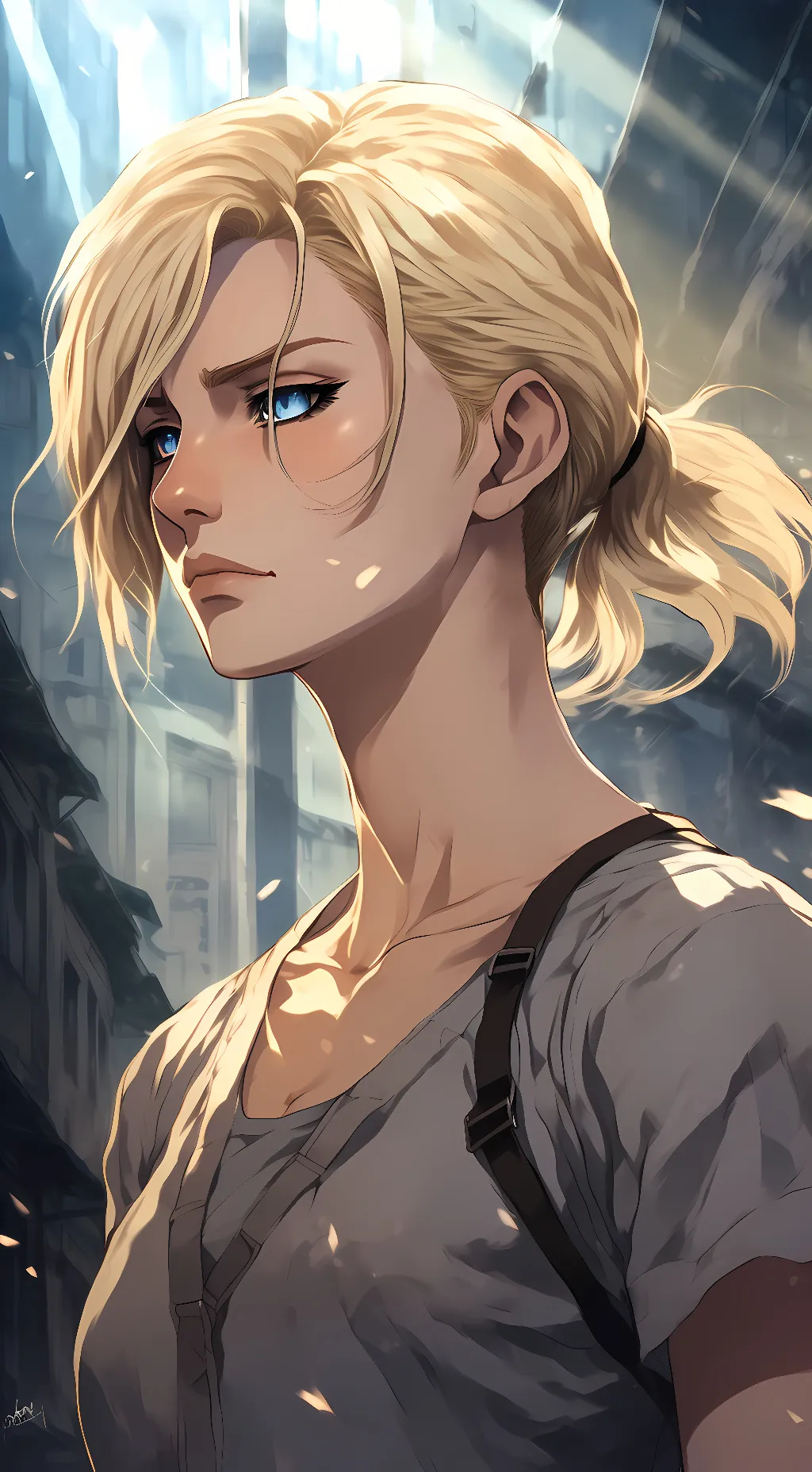 ai character: Annie Leonhart  background