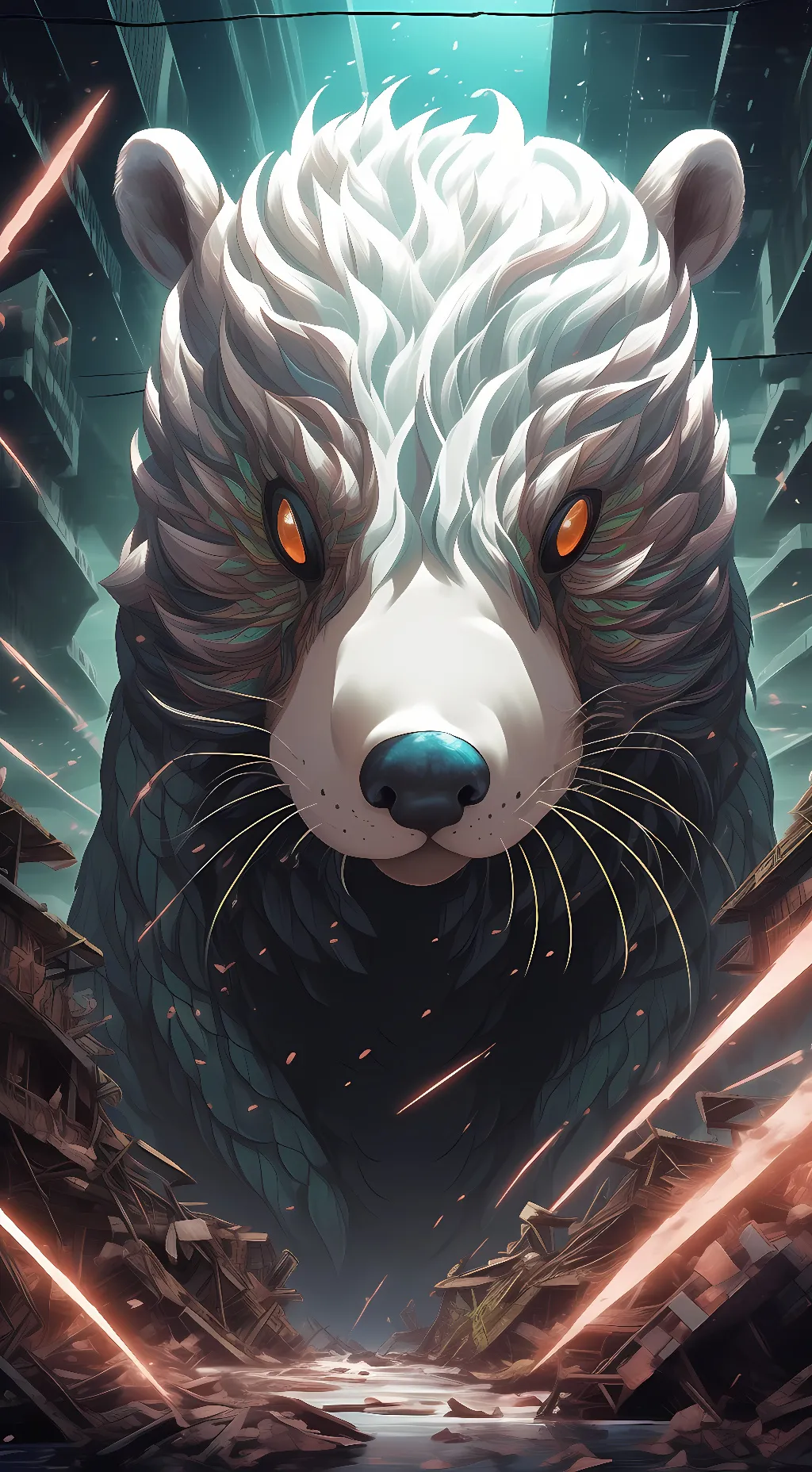 ai character: MEGA OTTER DESTORY background