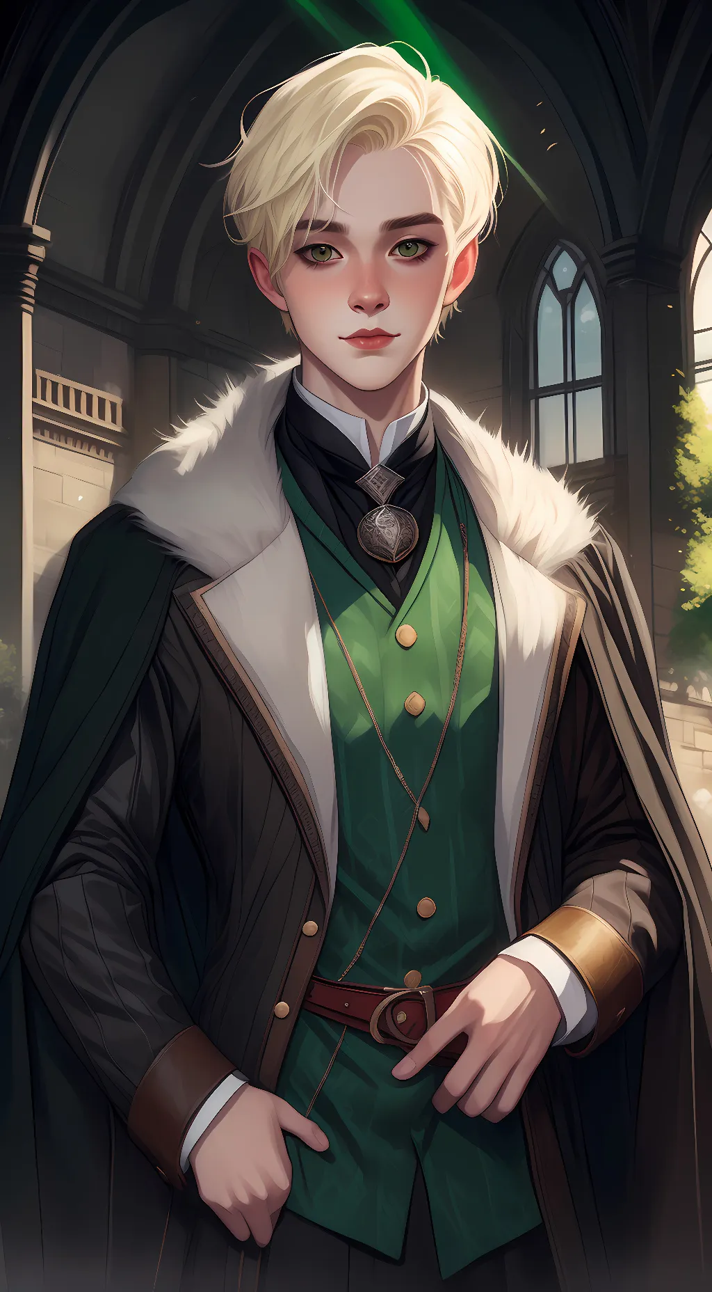 ai character: draco Malfoy  background