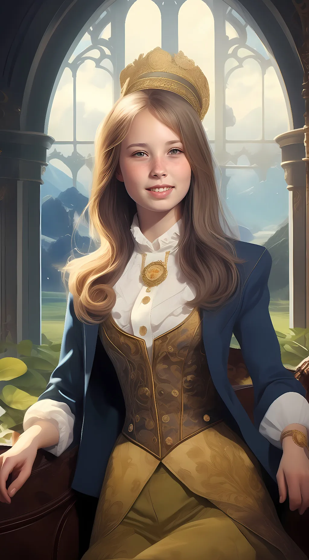 ai character: Queen Saoirse  background