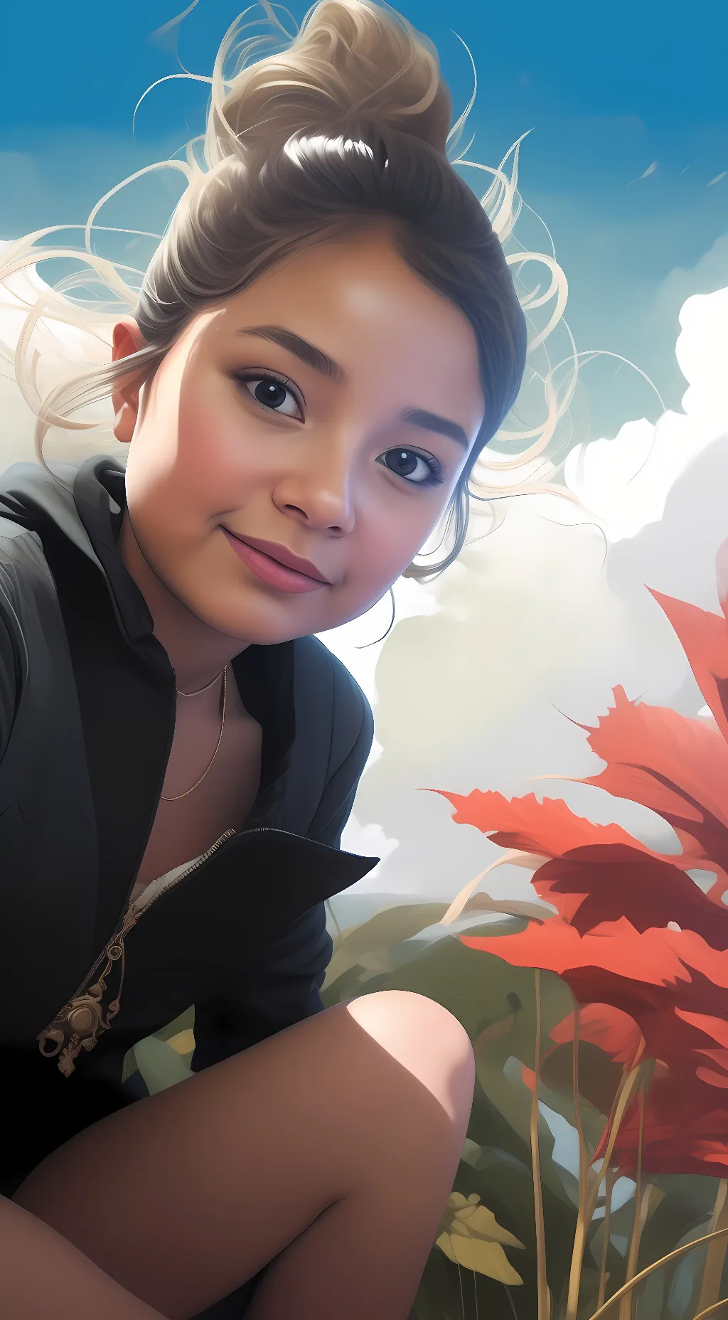 ai character: ocean  background