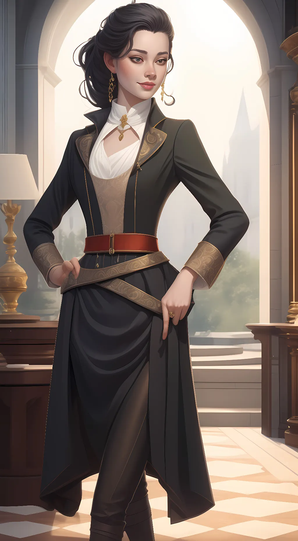 ai character: latex mistress  background
