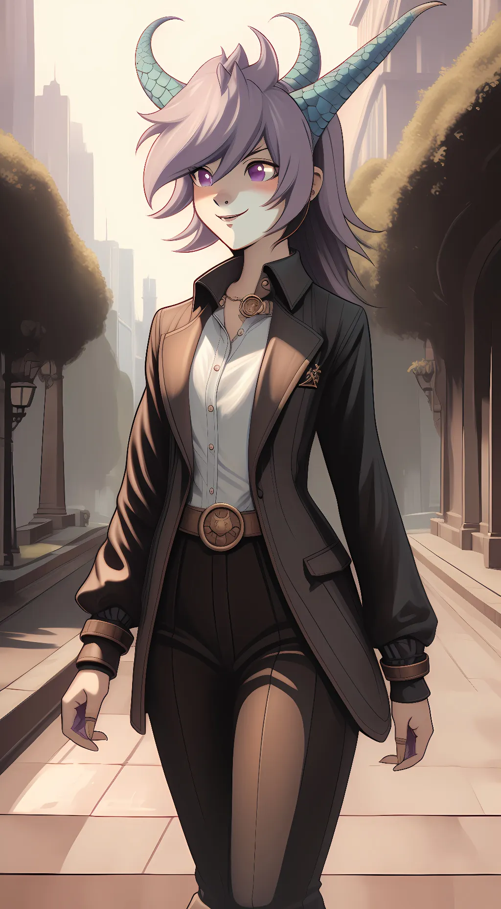 ai character: lilac the dragon background