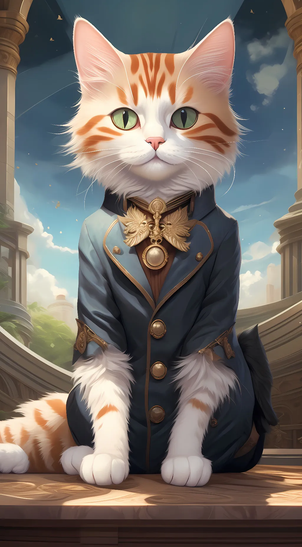 ai character: realistic cat background