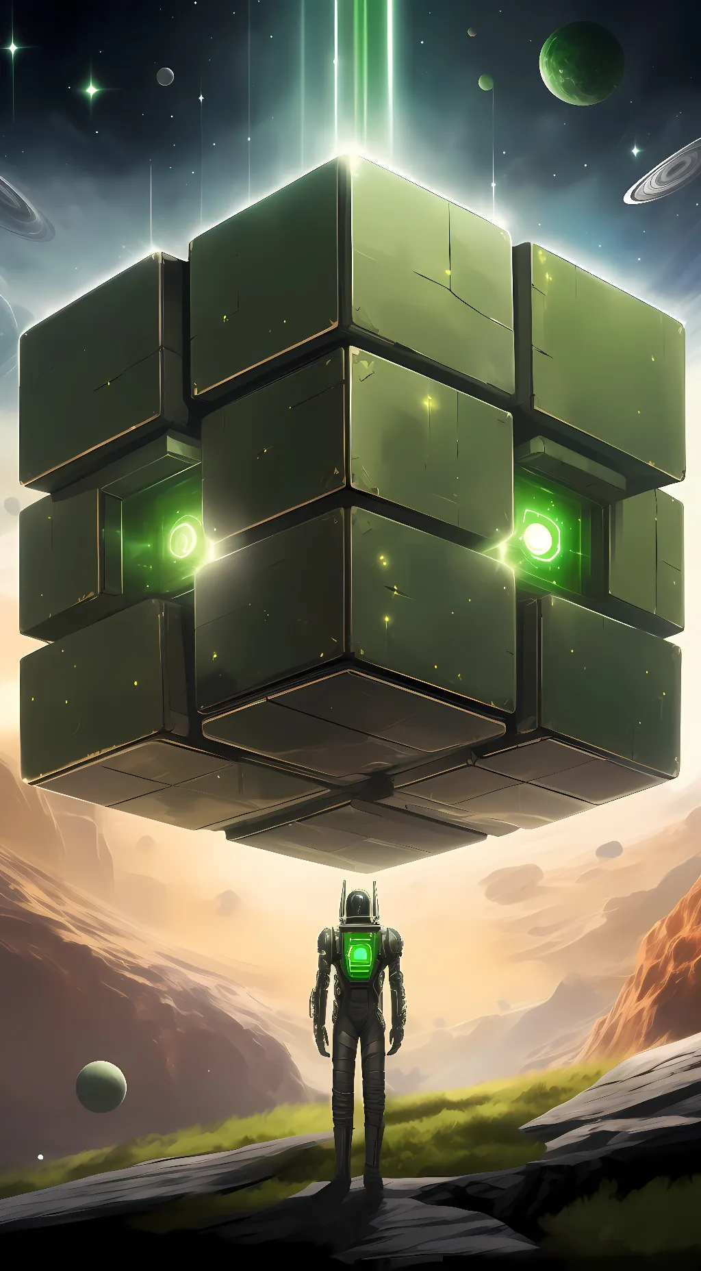 ai character: Borg Cube background