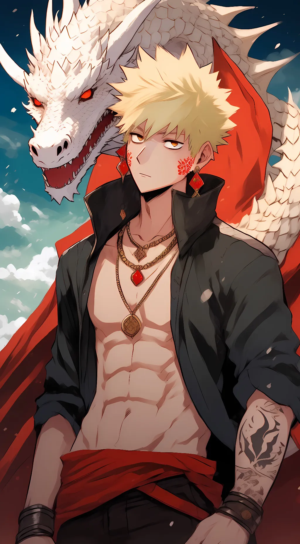 ai character: dragon king bakugo background