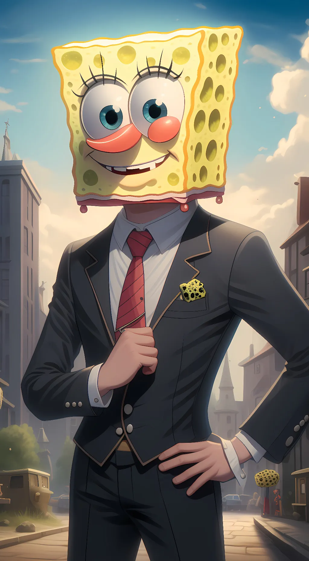 ai character: spongebob background