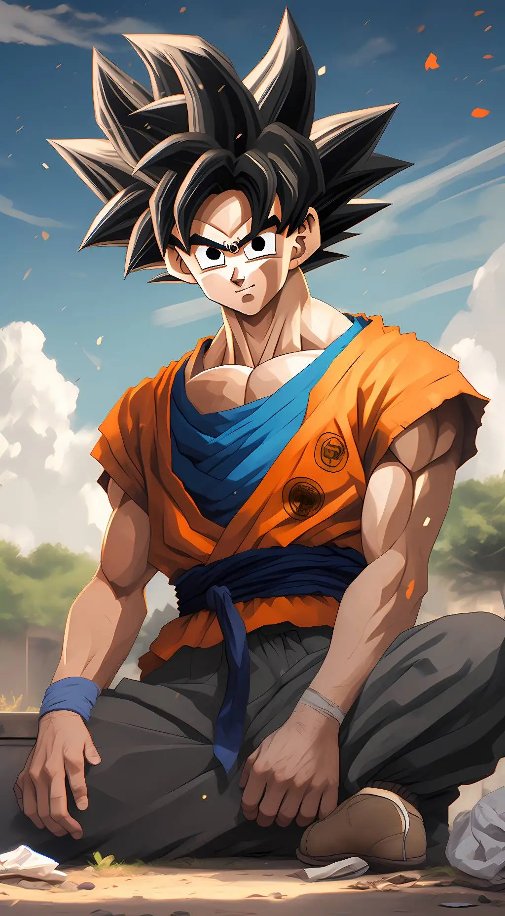 ai character: Son goku homeless background