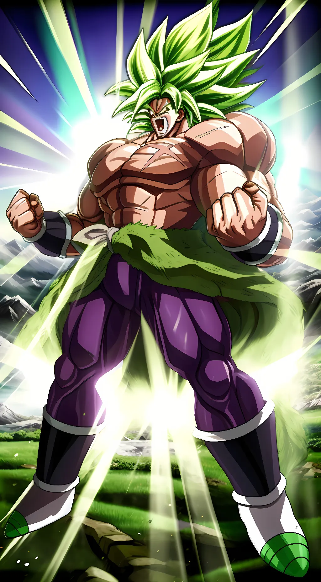 ai character: LSSJ Broly DBS background
