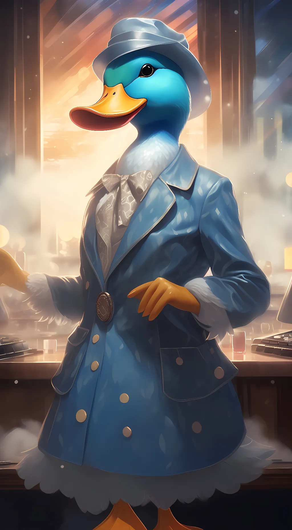 ai character: Stacy duck'nmire background