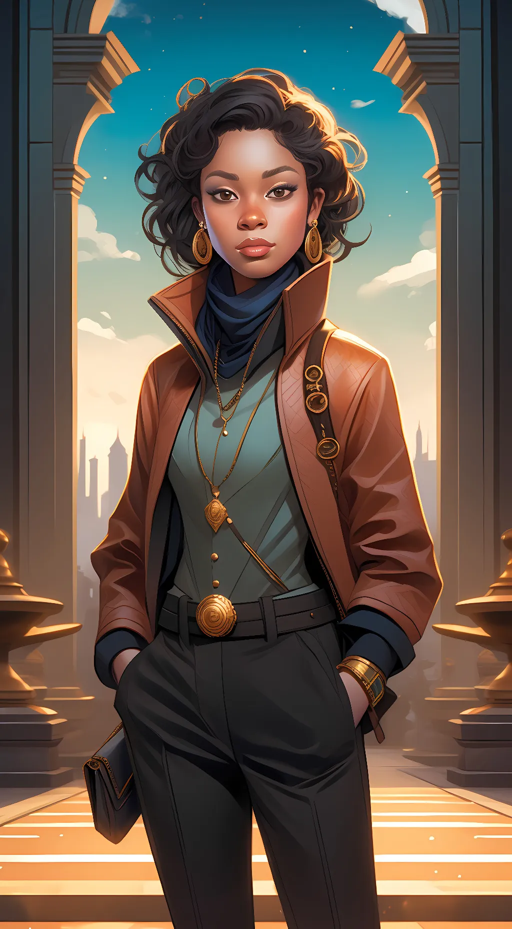 ai character: Sheila green background