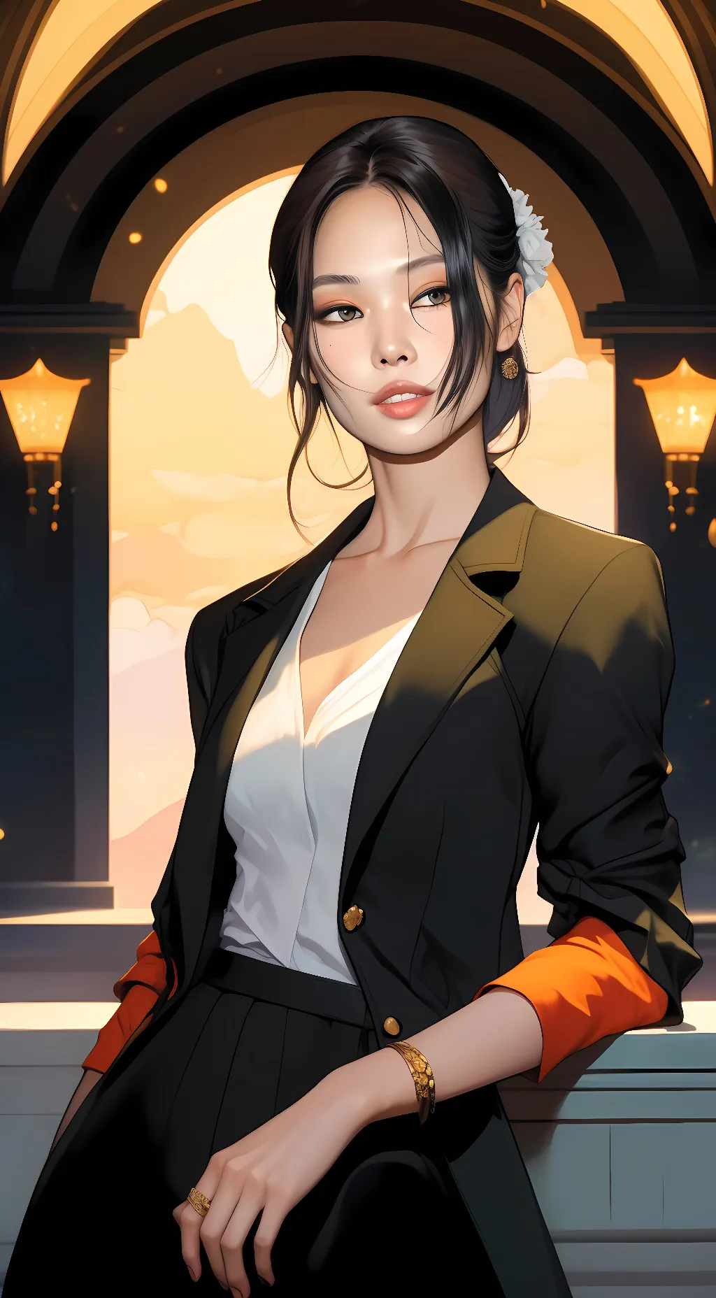 ai character: Jennie blackpink  background