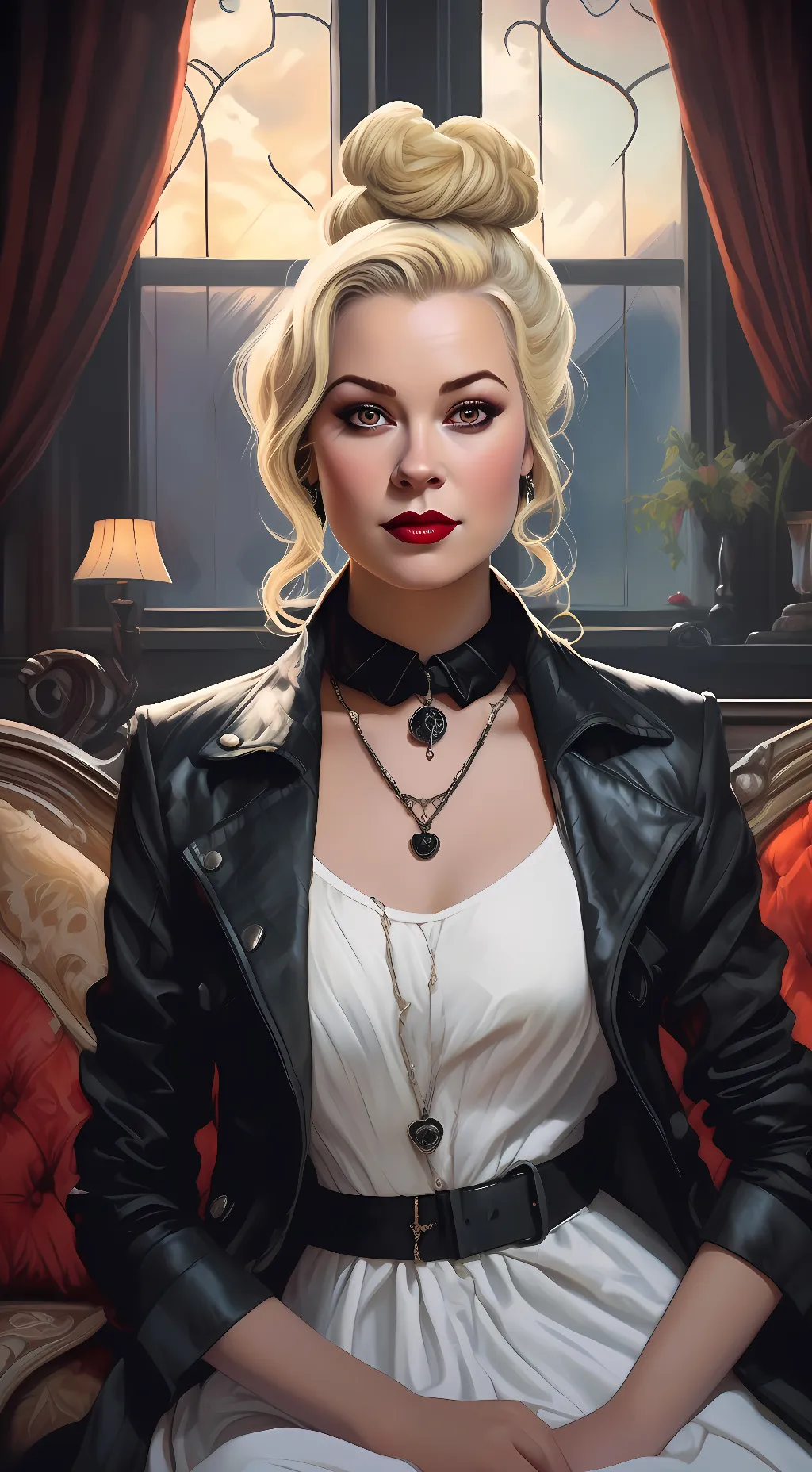 ai character: Jennifer Tilly  background