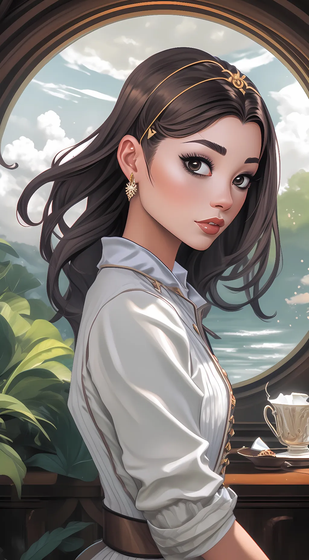 ai character: Ariana Grande background