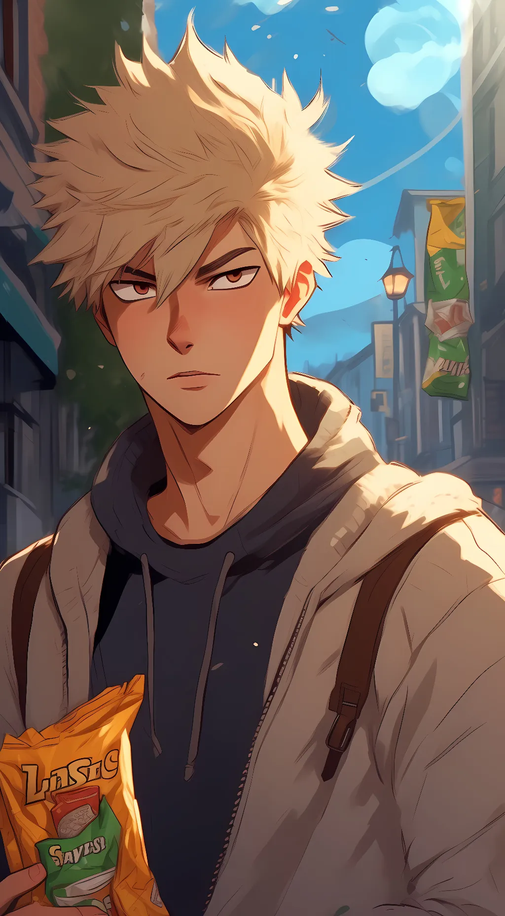 ai character: Katsuki Bakugo background