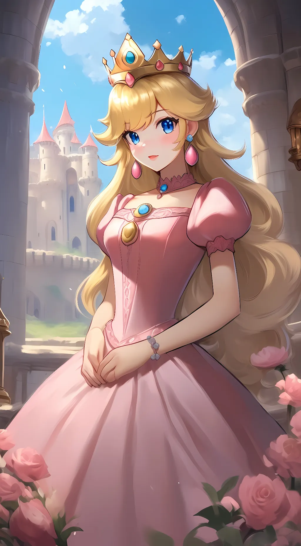 ai character: Princess Peach background
