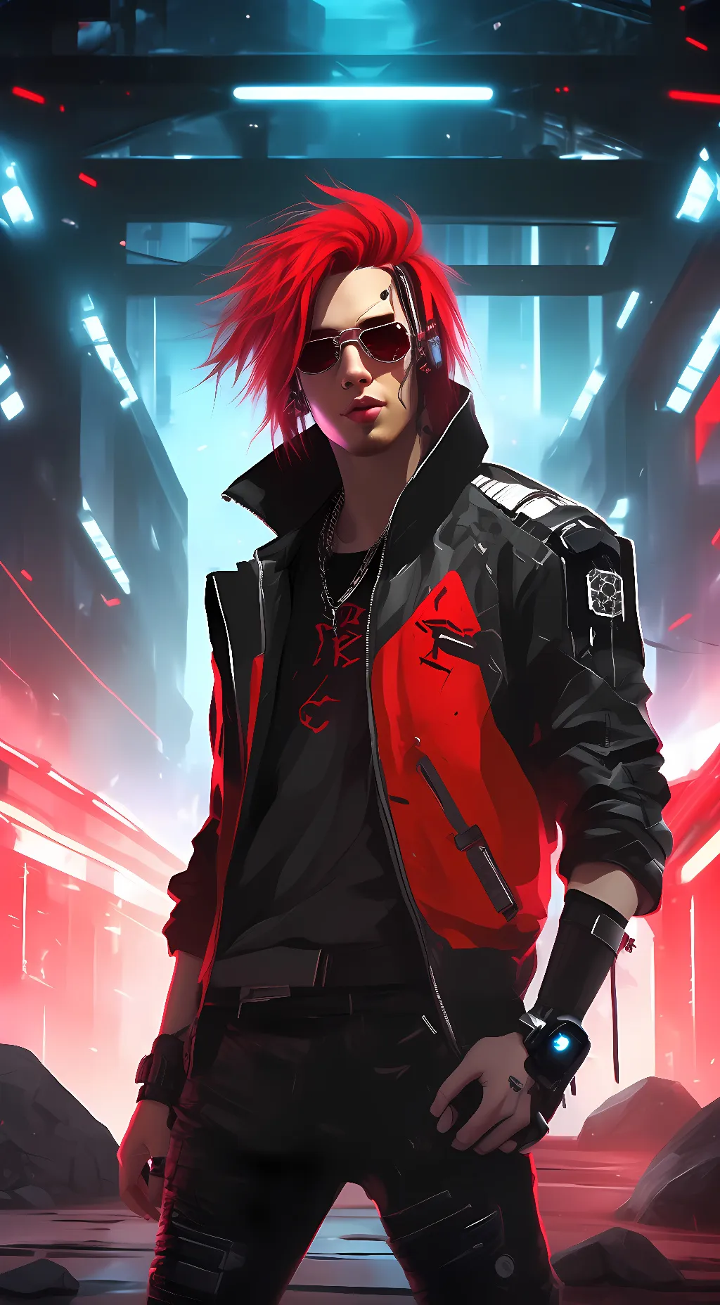 ai character: Alex Distorted  background