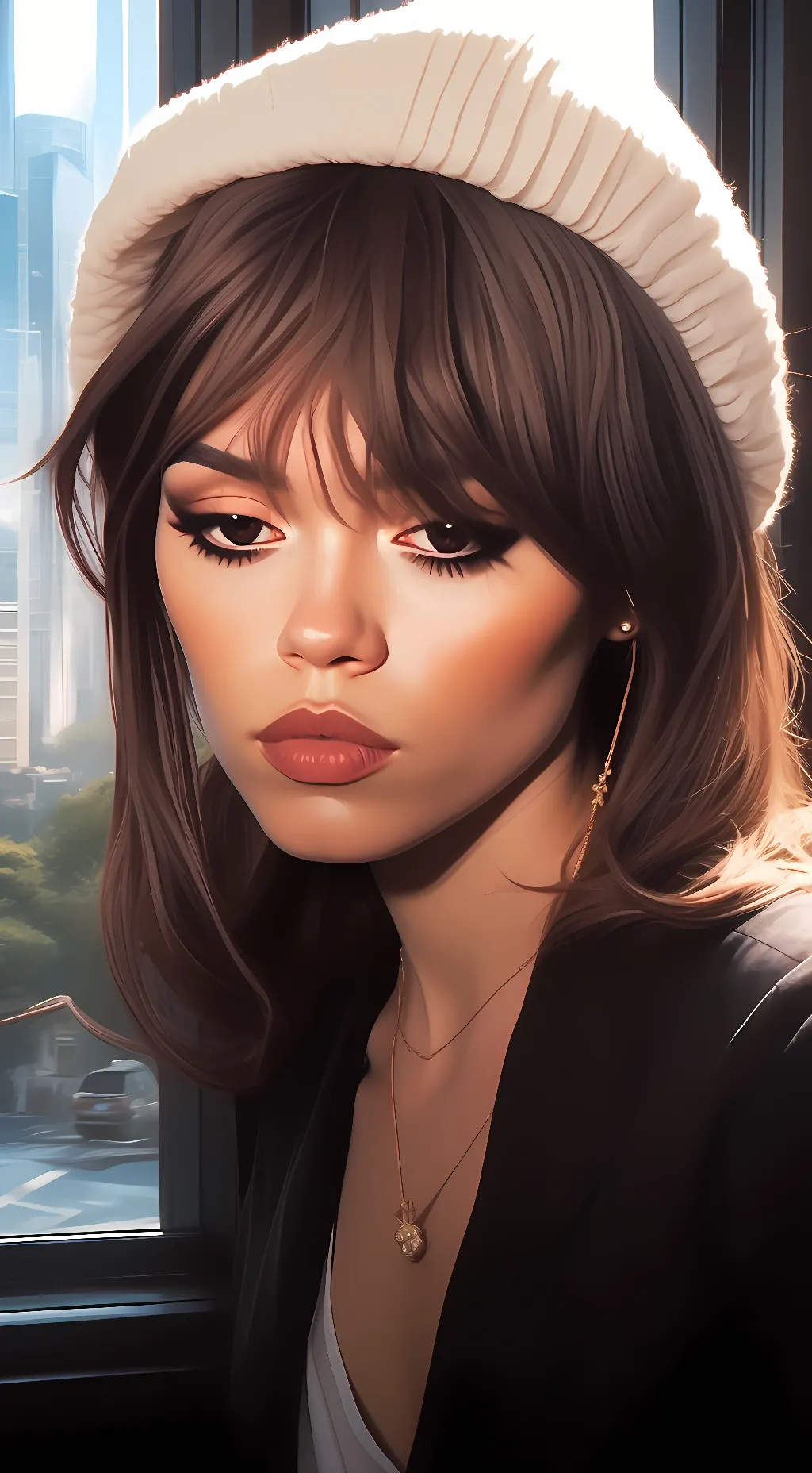 ai character: Jenna Ortega background