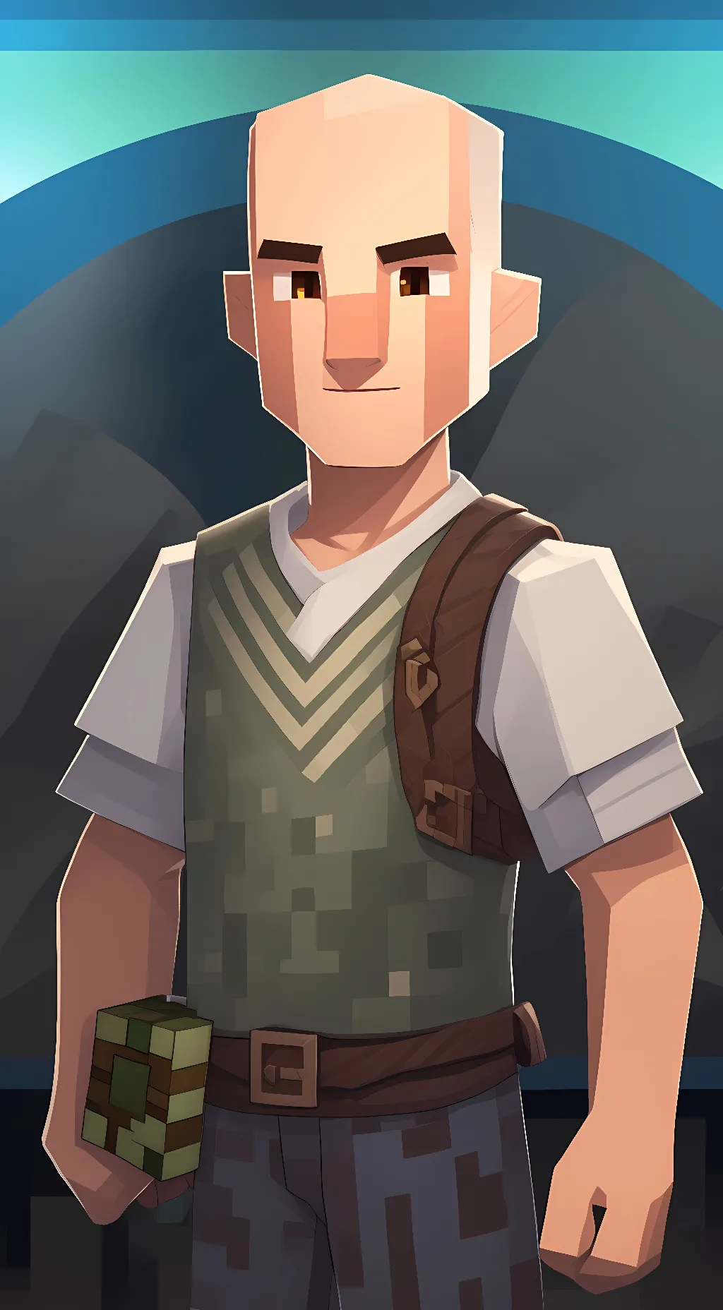 ai character: Minecraft villager background