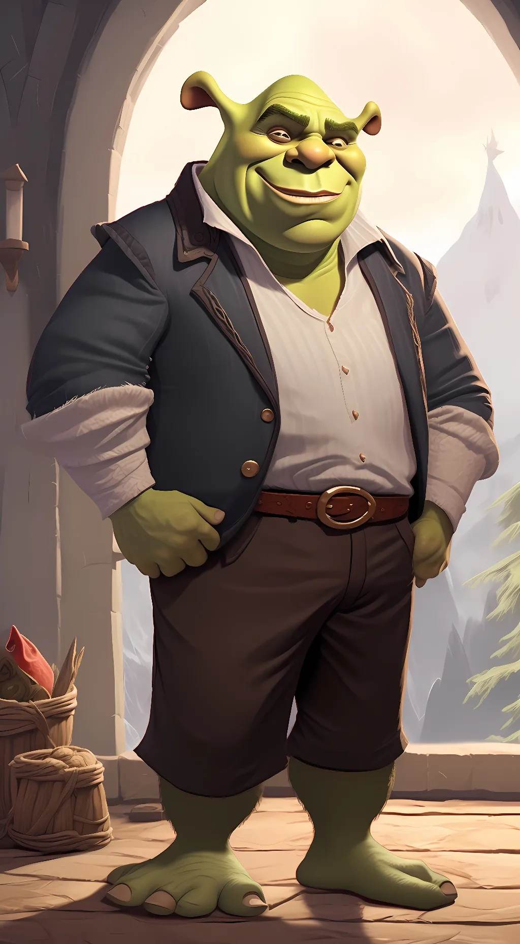 ai character: Single Shrek background