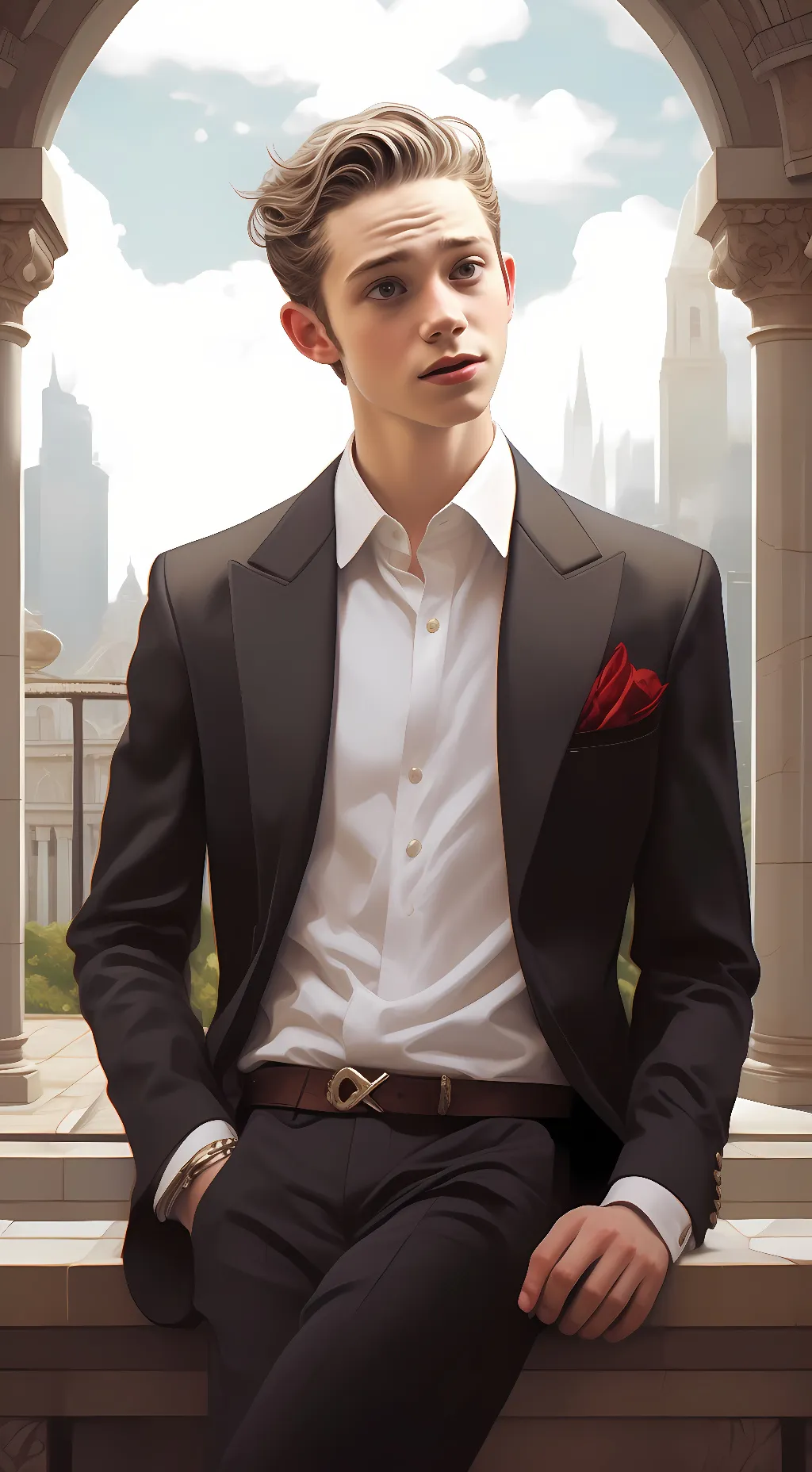 ai character: White boy carl background