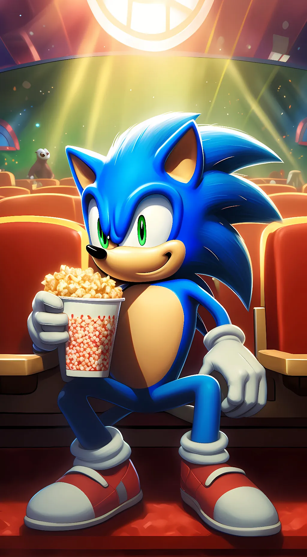 ai character: Sonic(watching TV) background