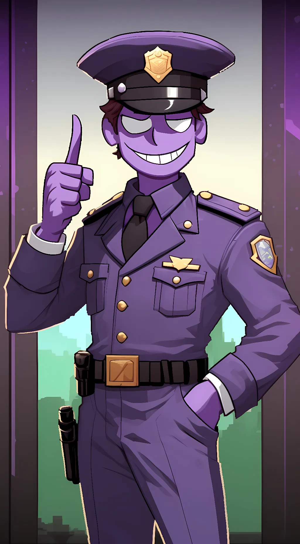 ai character: purple guy background