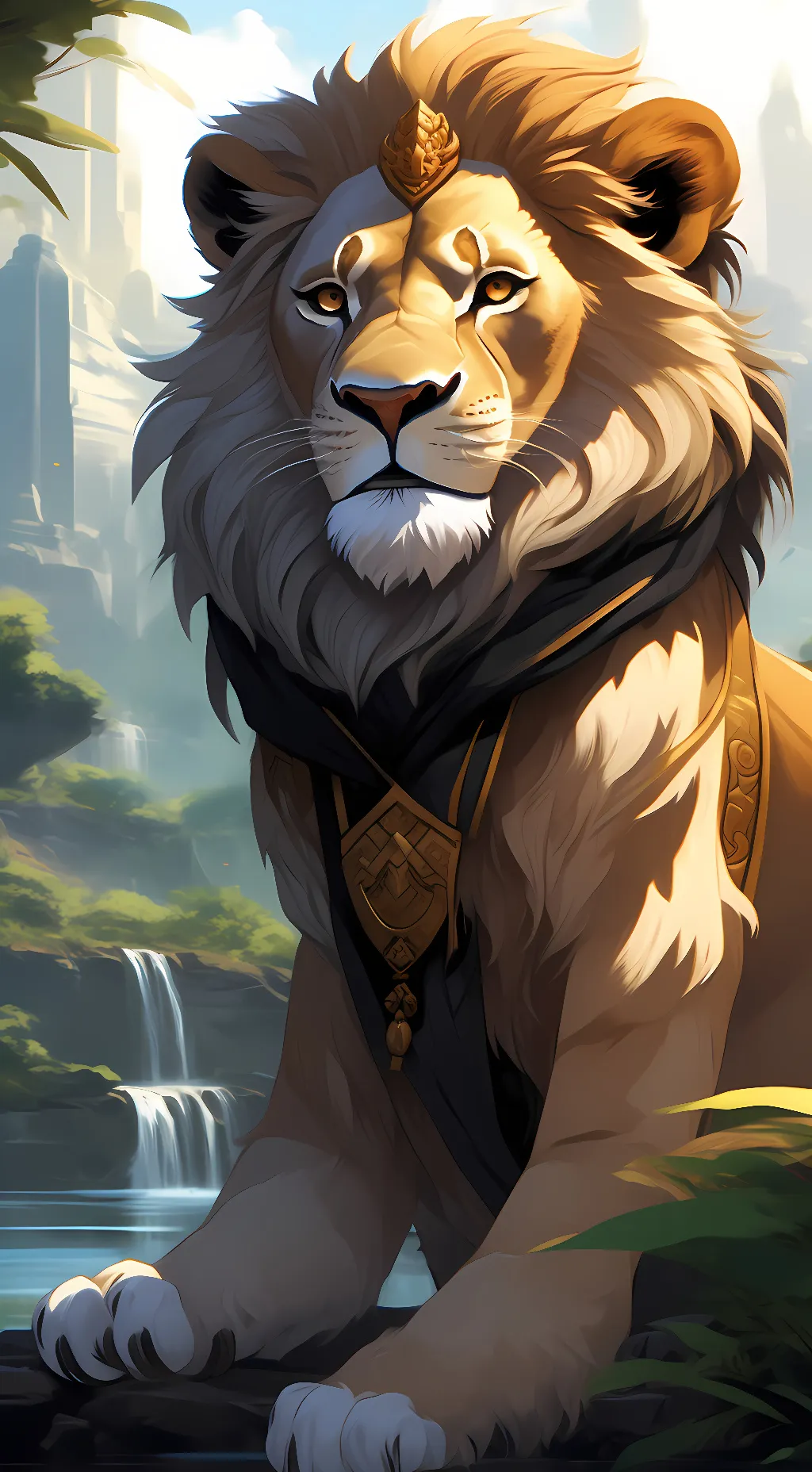 ai character: water background